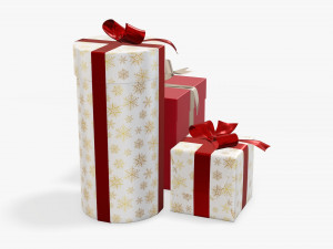 Christmas gifts wrapped 01 3D Model