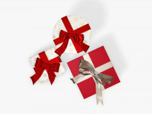 Christmas gifts wrapped 01 3D Model