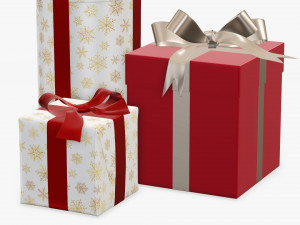 Christmas gifts wrapped 01 3D Model
