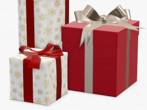 Christmas gifts wrapped 01 3D Model