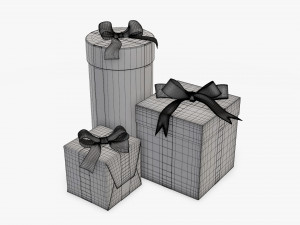 Christmas gifts wrapped 01 3D Model