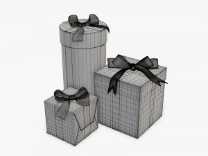 Christmas gifts wrapped 01 3D Model