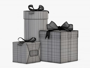 Christmas gifts wrapped 01 3D Model