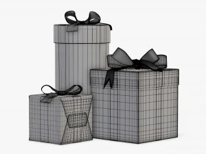 Christmas gifts wrapped 01 3D Model