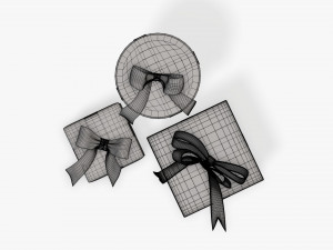 Christmas gifts wrapped 01 3D Model