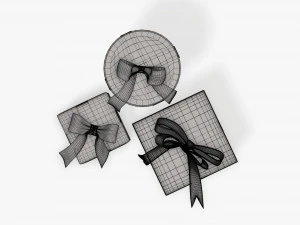 Christmas gifts wrapped 01 3D Model