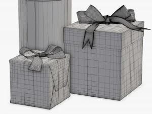 Christmas gifts wrapped 01 3D Model