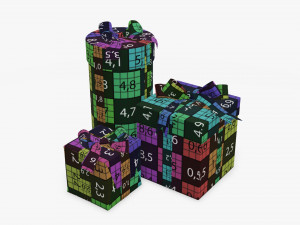Christmas gifts wrapped 01 3D Model