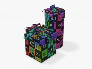 Christmas gifts wrapped 01 3D Model