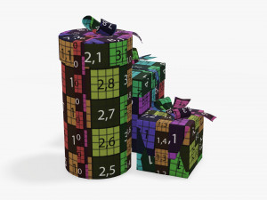 Christmas gifts wrapped 01 3D Model
