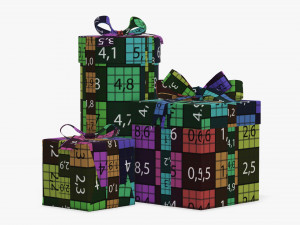 Christmas gifts wrapped 01 3D Model