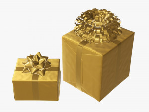 Christmas gifts wrapped 04 3D Модель