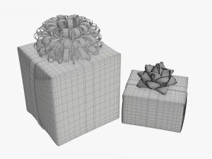 Christmas gifts wrapped 04 3D Model
