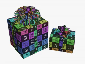 Christmas gifts wrapped 04 3D Model