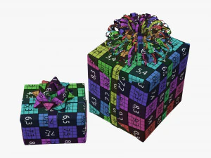 Christmas gifts wrapped 04 3D Model