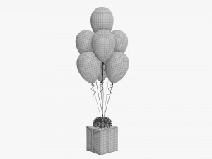 Christmas gifts wrapped 05 with balloons Modelo 3D