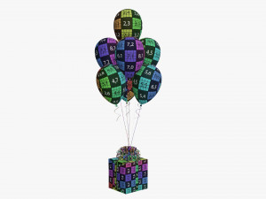 Christmas gifts wrapped 05 with balloons Modelo 3D