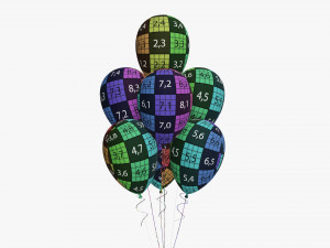 Christmas gifts wrapped 05 with balloons Modelo 3D