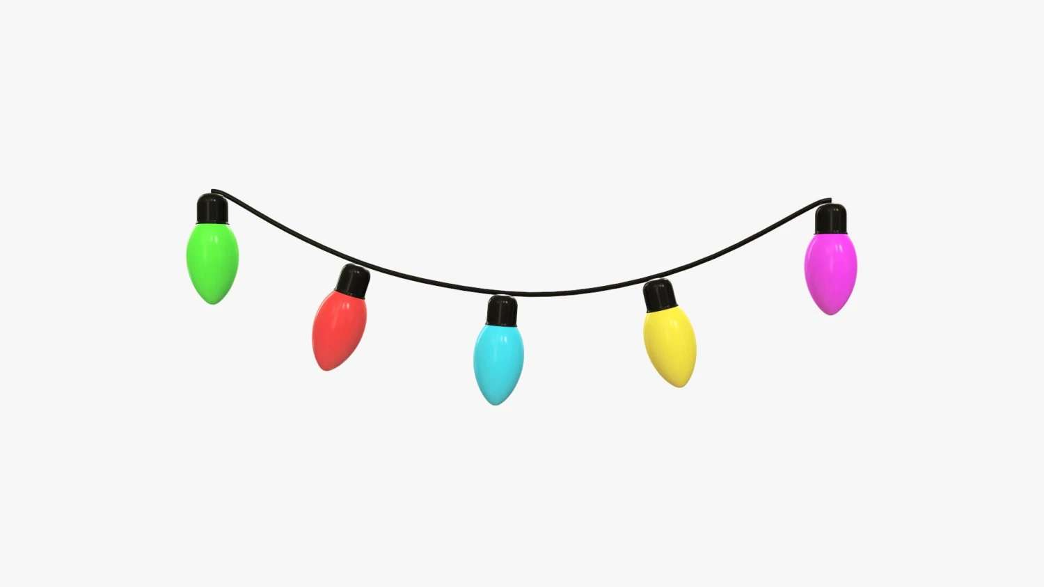 Bombillas de guirnalda de luces navideñas. Modelo 3D .c4d .max .obj .3ds .fbx .stl .blend