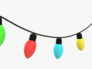 Bombillas de guirnalda de luces navide&ntilde;as. Modelo 3D