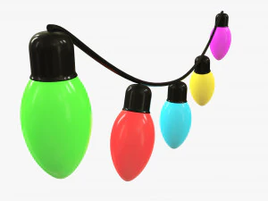 Bombillas de guirnalda de luces navide&ntilde;as. Modelo 3D