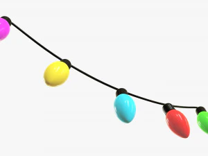 Bombillas de guirnalda de luces navide&ntilde;as. Modelo 3D