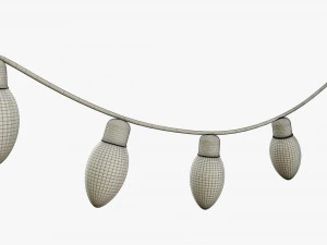 Bombillas de guirnalda de luces navide&ntilde;as. Modelo 3D