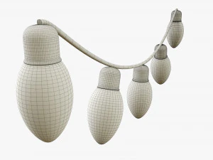 Bombillas de guirnalda de luces navide&ntilde;as. Modelo 3D