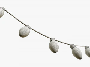 Bombillas de guirnalda de luces navide&ntilde;as. Modelo 3D