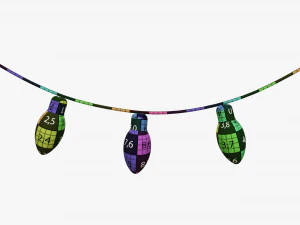 Bombillas de guirnalda de luces navide&ntilde;as. Modelo 3D