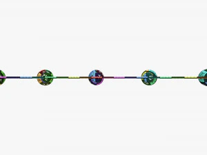 Bombillas de guirnalda de luces navide&ntilde;as. Modelo 3D