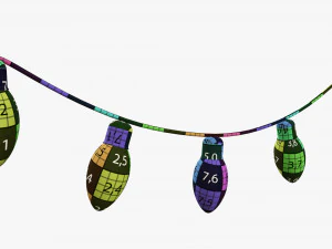 Bombillas de guirnalda de luces navide&ntilde;as. Modelo 3D