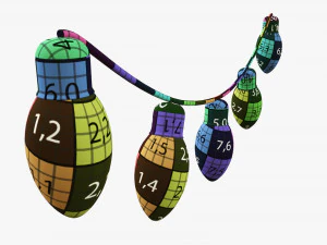 Bombillas de guirnalda de luces navide&ntilde;as. Modelo 3D