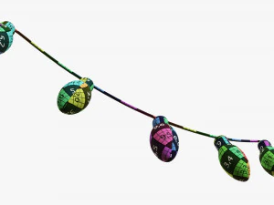 Bombillas de guirnalda de luces navide&ntilde;as. Modelo 3D