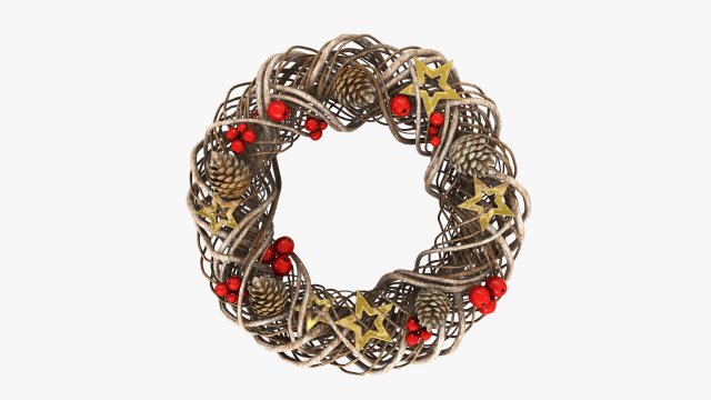 Christmas wreath 01 3D Модель .c4d .max .obj .3ds .fbx .stl .blend 