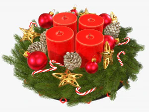 Christmas wreath 02 3D Model