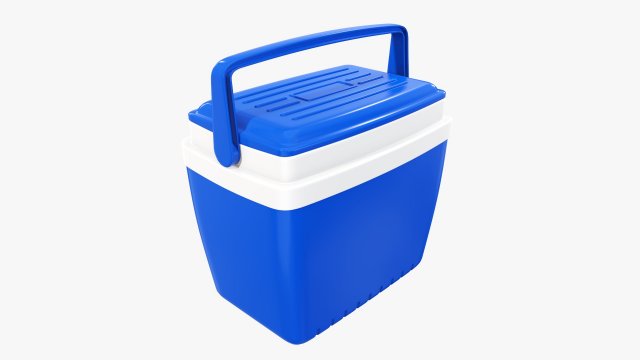 Cooler box with handle 3D Model .c4d .max .obj .3ds .fbx .stl .blend 