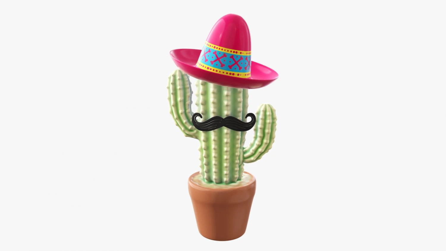 Decorative stylized cactus 3D Model .c4d .max .obj .3ds .fbx .stl .blend