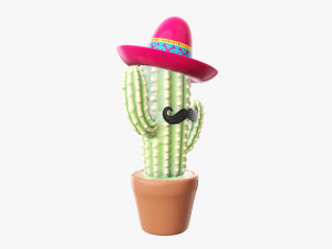 Decorative stylized cactus Modello 3D