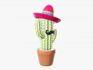 Decorative stylized cactus 3D Model