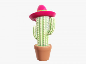 Decorative stylized cactus Modello 3D