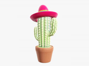 Decorative stylized cactus 3D Model