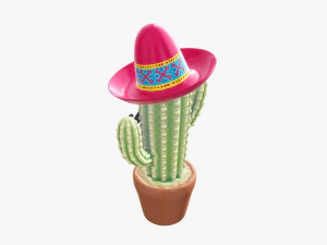 Decorative stylized cactus 3D Model