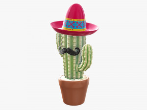 Decorative stylized cactus Modello 3D