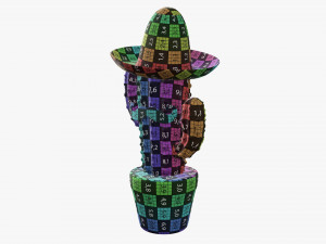 Decorative stylized cactus Modello 3D
