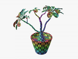 Desert rose or ping bignonia in flowerpot Modelo 3D