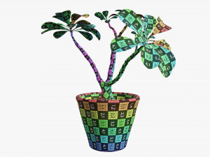 Desert rose or ping bignonia in flowerpot Modelo 3D