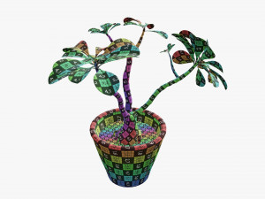 Desert rose or ping bignonia in flowerpot Modelo 3D
