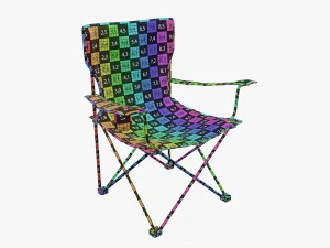 Folding camp armchair 3D Model