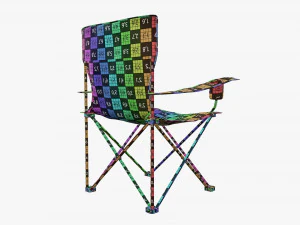 Folding camp armchair 3D Model